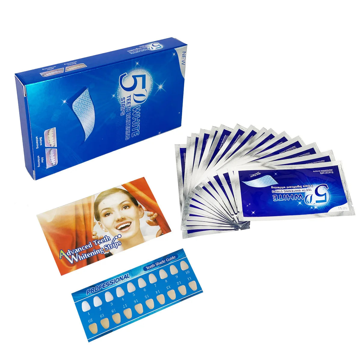 5D Whitening Teeth Stickers White Teeth Gel Teeth Whitening Strips Clean Teeth Yellow Smoke Stains Tea Stains Oral Hygiene Care