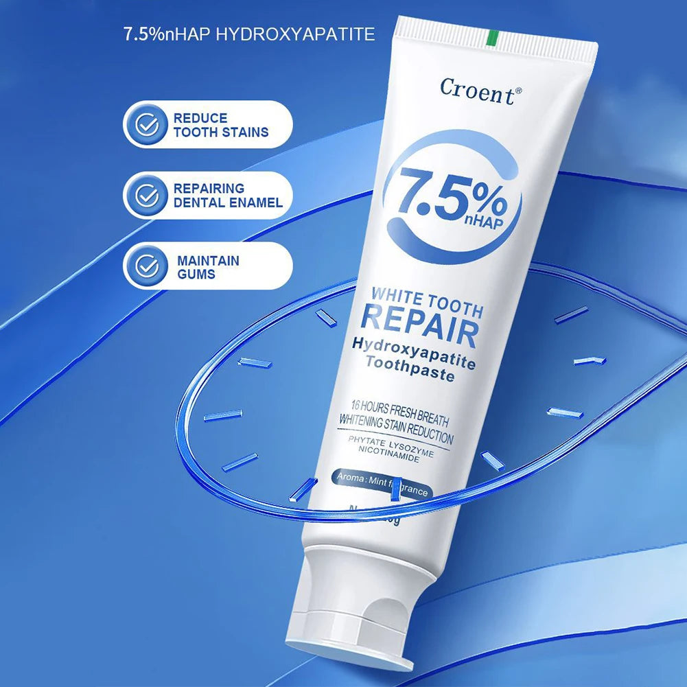 120g Whitening Toothpaste Hydroxyapatite Protect Gum Health Remove Plaque Stains Fresh Bad Breath Deep Clean Brightening Tooth