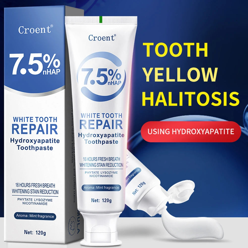 120g Whitening Toothpaste Hydroxyapatite Protect Gum Health Remove Plaque Stains Fresh Bad Breath Deep Clean Brightening Tooth