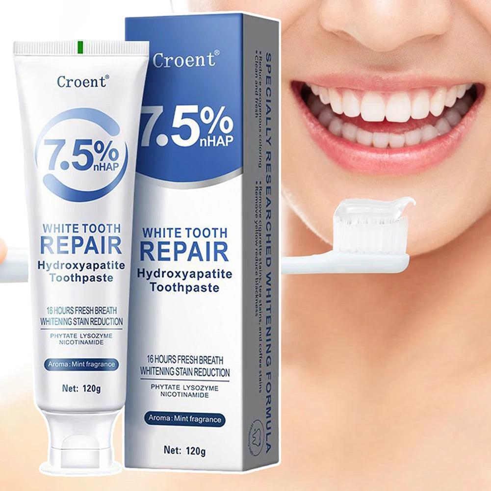 120g Whitening Toothpaste Hydroxyapatite Protect Gum Health Remove Plaque Stains Fresh Bad Breath Deep Clean Brightening Tooth