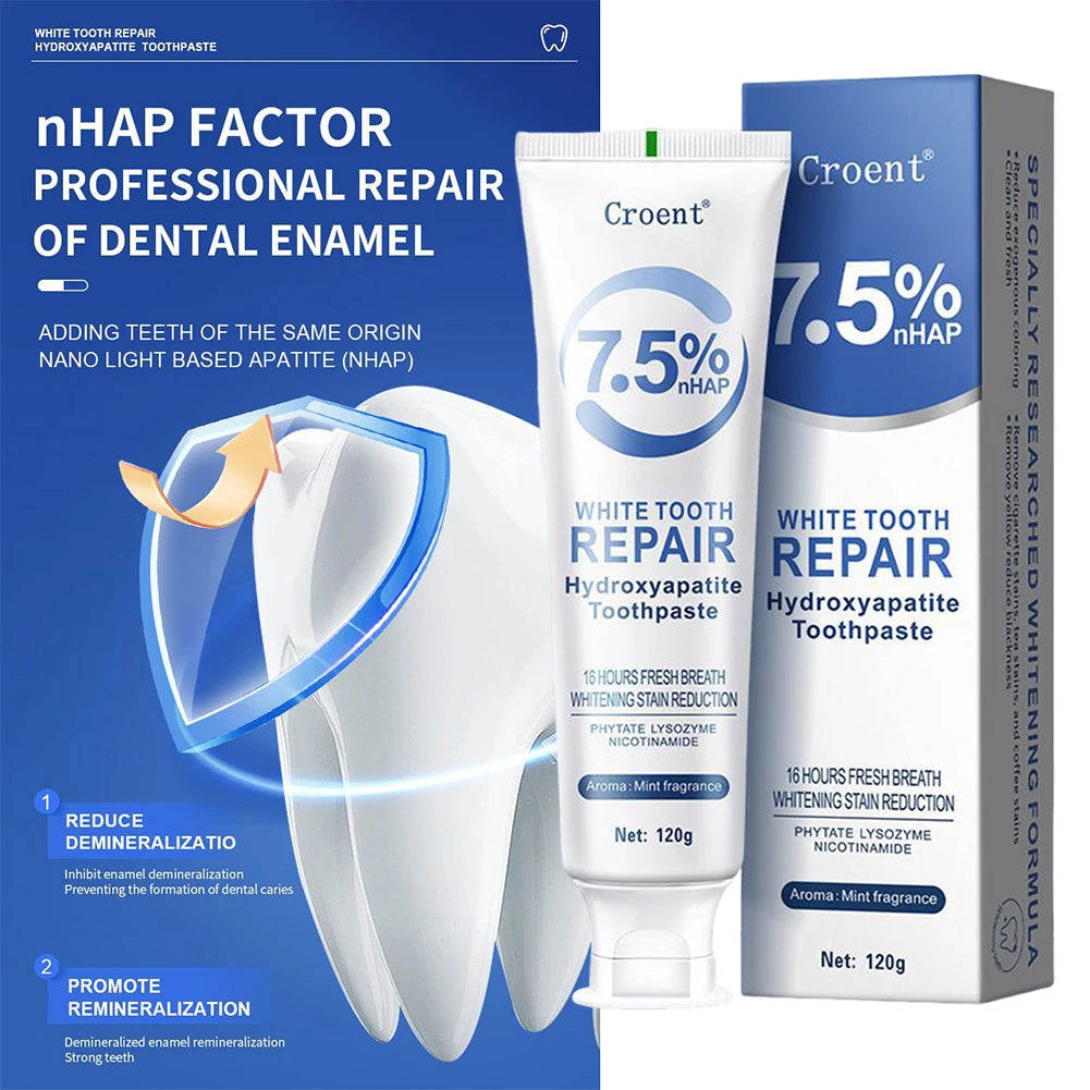 120g Whitening Toothpaste Hydroxyapatite Protect Gum Health Remove Plaque Stains Fresh Bad Breath Deep Clean Brightening Tooth