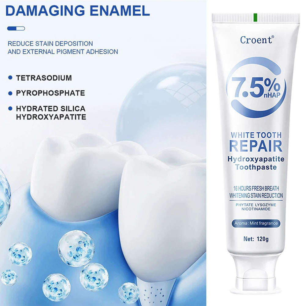 120g Whitening Toothpaste Hydroxyapatite Protect Gum Health Remove Plaque Stains Fresh Bad Breath Deep Clean Brightening Tooth