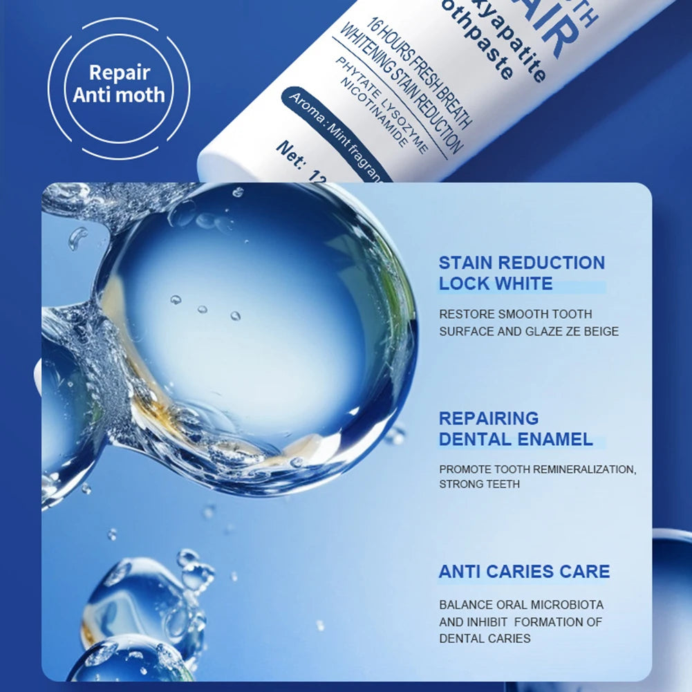 120g Whitening Toothpaste Hydroxyapatite Protect Gum Health Remove Plaque Stains Fresh Bad Breath Deep Clean Brightening Tooth