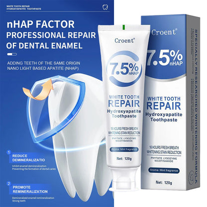 120g Whitening Toothpaste Hydroxyapatite Protect Gum Health Remove Plaque Stains Fresh Bad Breath Deep Clean Brightening Tooth
